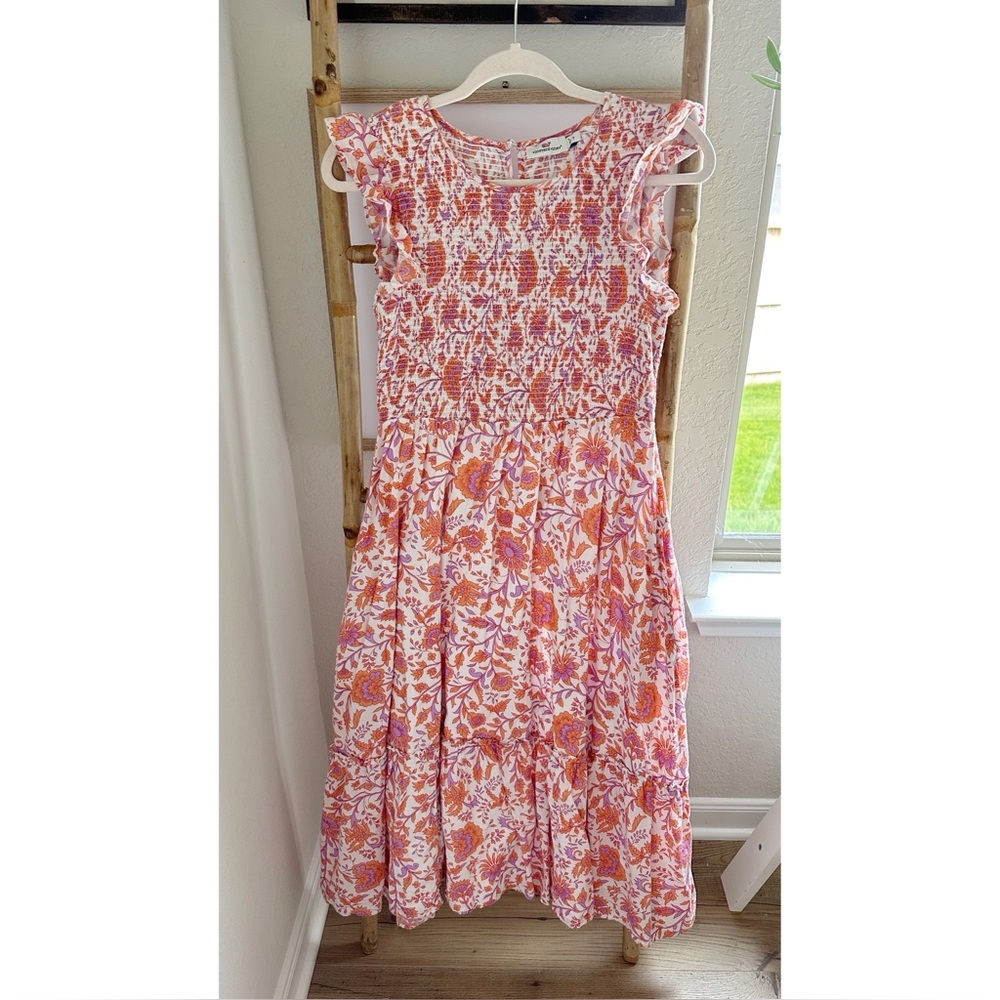 Vineyard Vines Marigold Smocked Midi Dress Sz Small